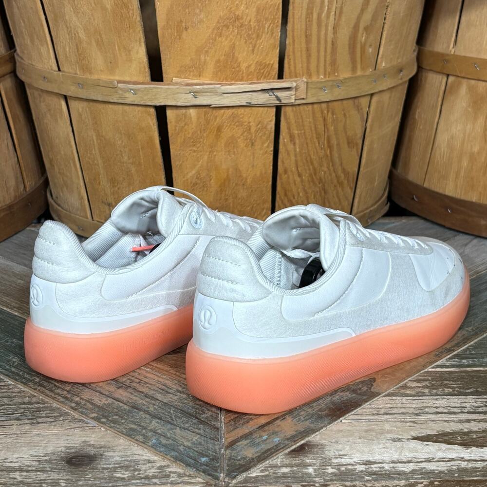 Lululemon Cityverse White Leather Juicy Peach Comfort Sneakers Womens Size 8 - Picture 5 of 12